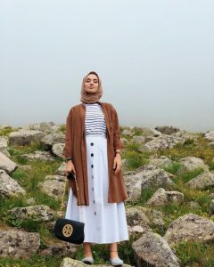 Button Skirt For Hijab Outfit