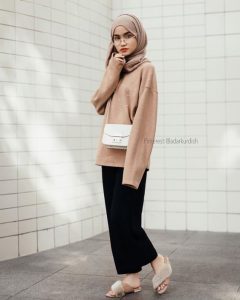 fashion hijab in nude color