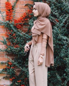 hijab fashion nude pashmina