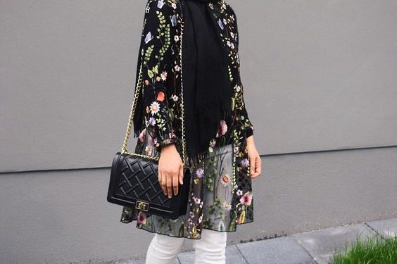 What to Wear With Floral Outer For Hijab Outfit
