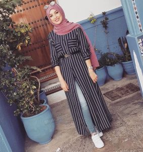 Striped Dress For Hijab outfit