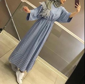 hijab stripe dress