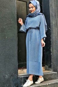 hijab stripe outfit