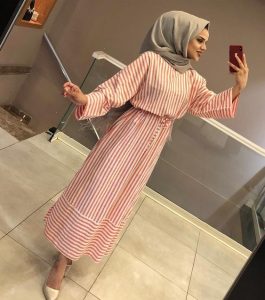stripe dress hijab