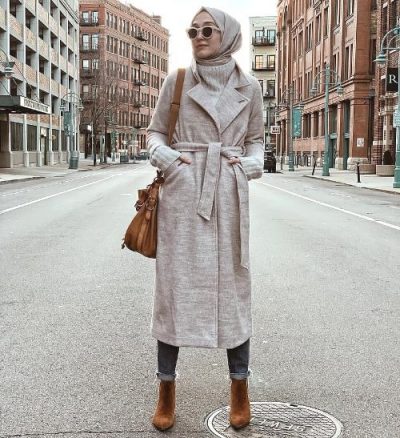 Spring Hijab Outfit Ideas With Trench Coat - Hijab-style