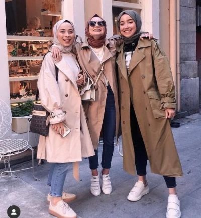Spring Hijab Outfit Ideas With Trench Coat - Hijab-style