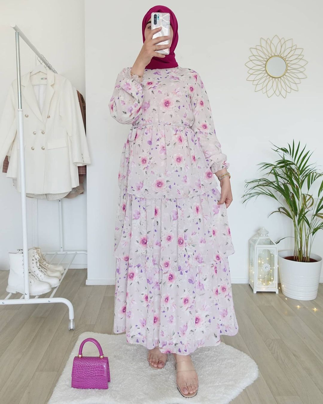The Timeless Hijab Outfit With Floral Dress For Any Occasions