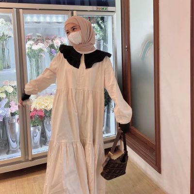 How To Style Big Collar Trend For Hijab Outfit