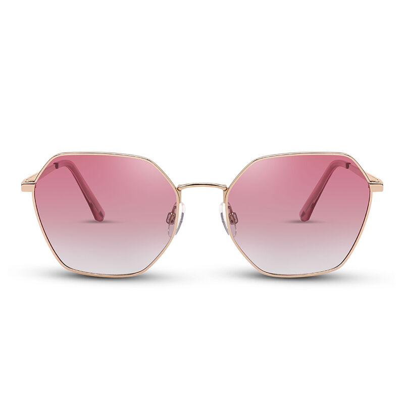 Jeulia "Break Free" Geometric Pink-Grey Gradient Polarized Unisex Sunglasses